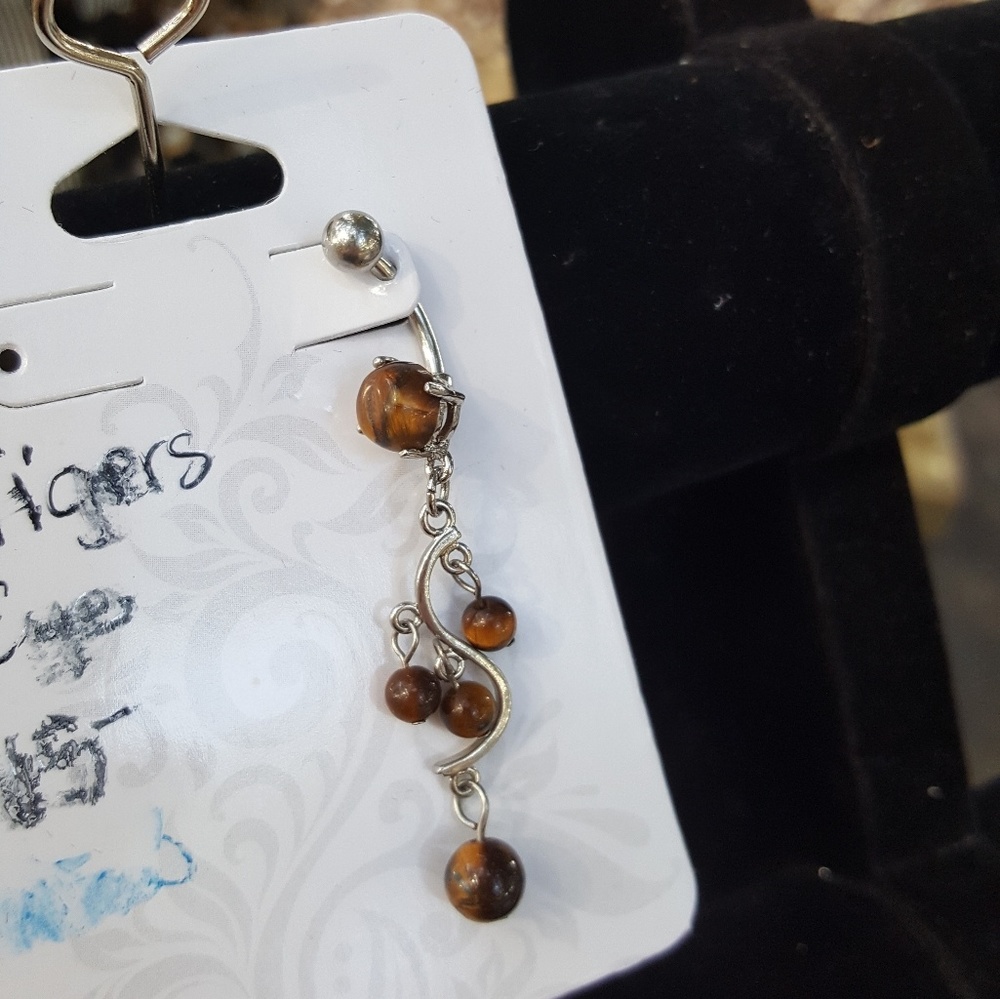 Tigers eye belly ring